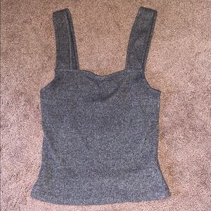 American Eagle Outfitters Charcoal Knit Tank Top